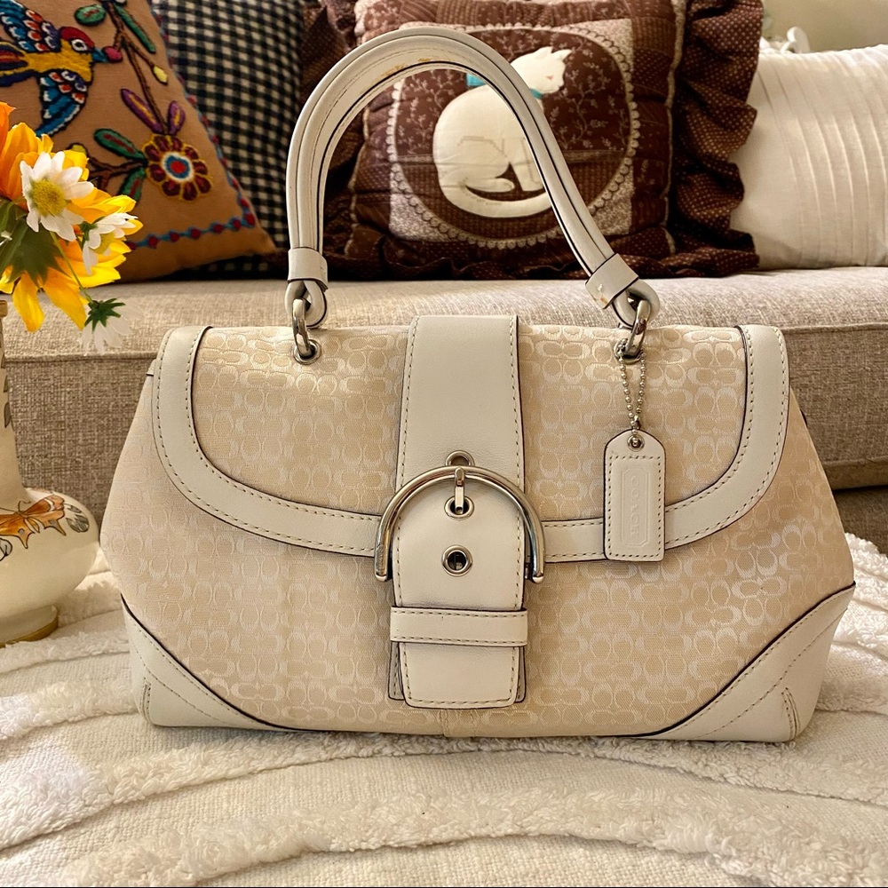 vintage y2k coach logo shoulder bag w dust cover